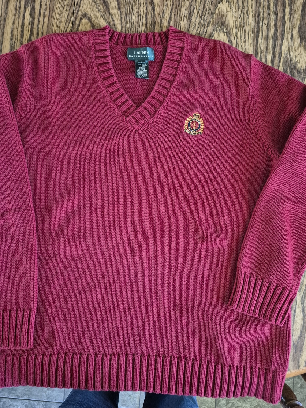 Lauren Ralph Lauren Men's V-Neck Sweater - Burgundy